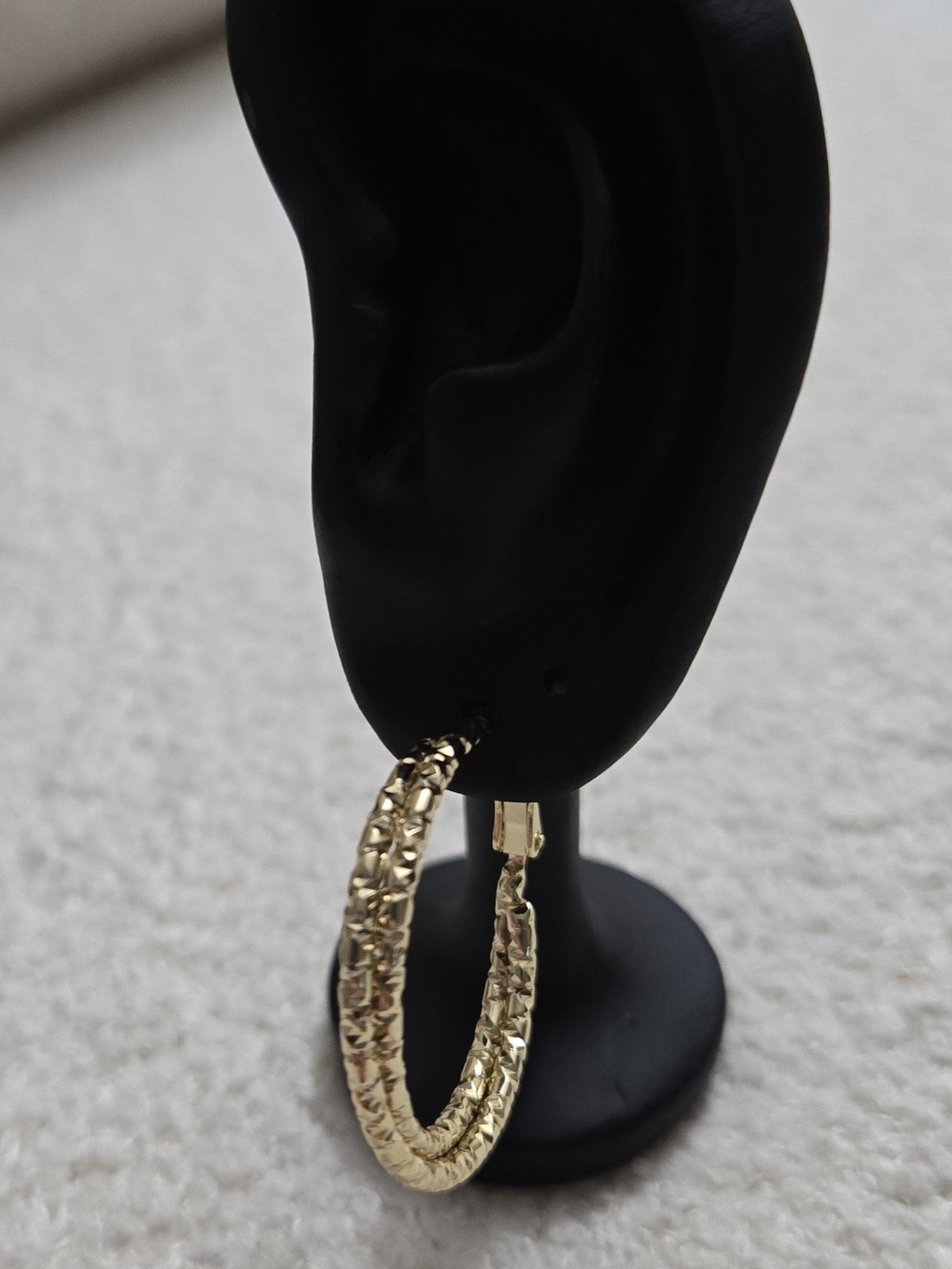 Gold Textured Hoop Earrings - Women’s Fashion Jewelry